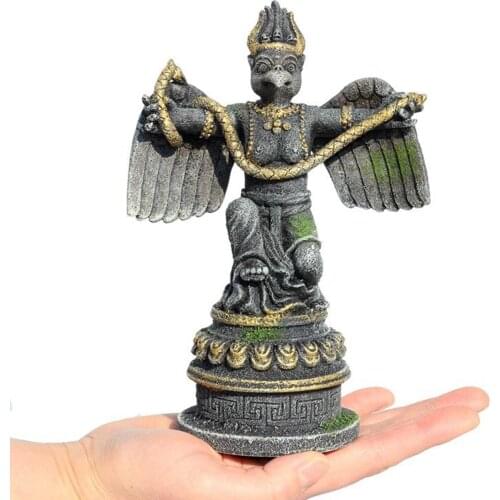 Carved Egyptian Guard Statue Aquarium Landscaping Cave Scene