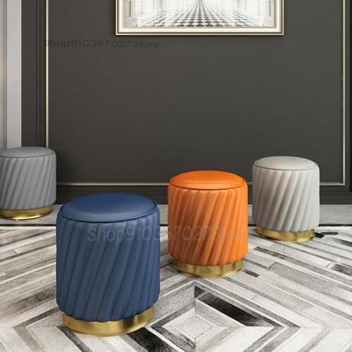 Light Luxury Ins Round Stool Living Room Home Small Pier Sofa Stool Creative Shoe Changing Stool Net Red Dressing Stool