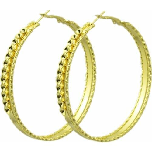 Hoop Earrings for women Big shiny wide plate circle New Fashion Trend Jewellery Accessories Personality Wholesale Ladies Earring