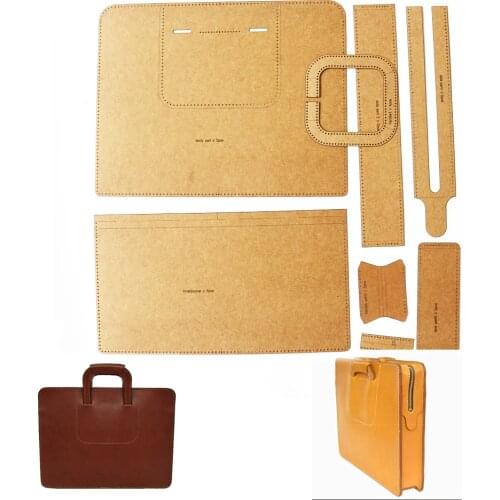 Suitcase Kraft paper template DIY leather sewing pattern template for work finished size36x28x6cm