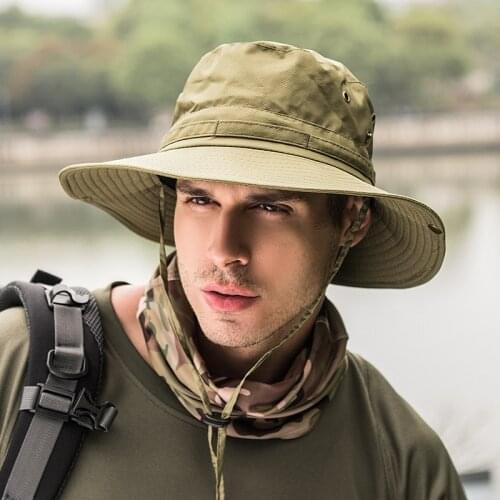 Fashion Outdoor Hat Spring And Summer Sunscreen Fisherman Hat Male Big Eaves Sun Hat Folding Sports Climbing Hat