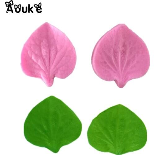 2PCS/Set Leaves Shape Cake Decoration Silicone Mold Chocolate Fondant Molds Embossed Pudding Mould DIY Kitchen Baking Tools G194