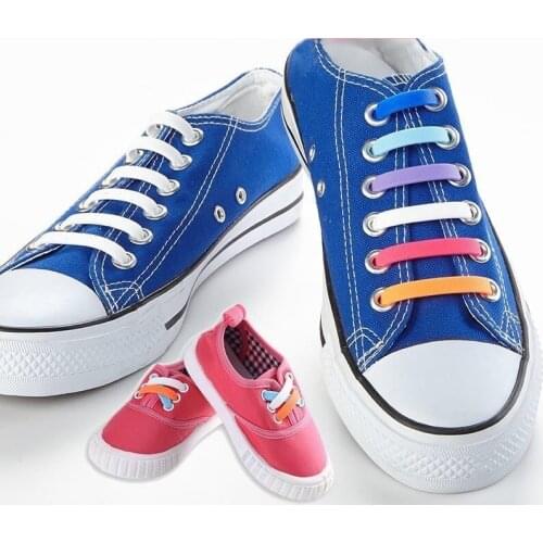 16Pcs/Set Silicone Elastic Shoelaces Special No Tie Shoelace Lacing Kids Adult Sneakers Quick Shoe Lace Rubber Zapatillas