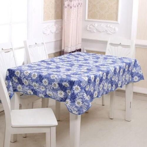 Table Cloth Floral PEVA Flower Print Multifunctional Rectangle Table Cover Lattice Tablecloth Coffee Table Cloth Oilproof Tools