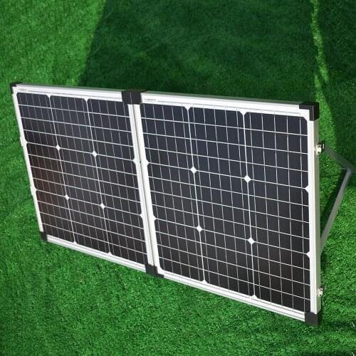 Foldable Solar Panel 100W (2pcs 50w) Aluminum Frame With 10A LCD Charge Controller For Home ,Car,Camping