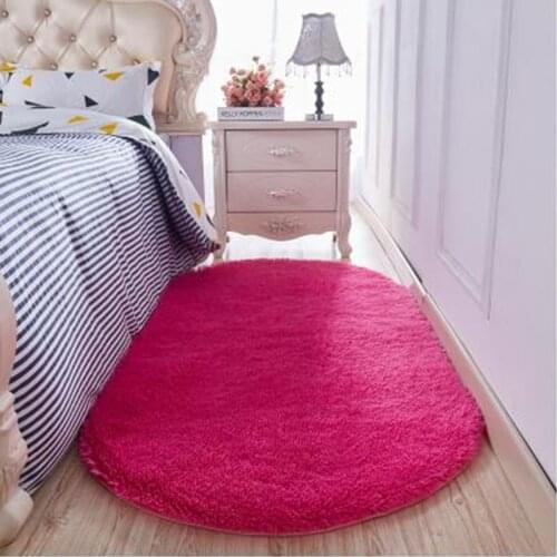 Thickened Cute Warm Oval Carpet Round Cushion Living Room Bedroom Bedside Soft Rug