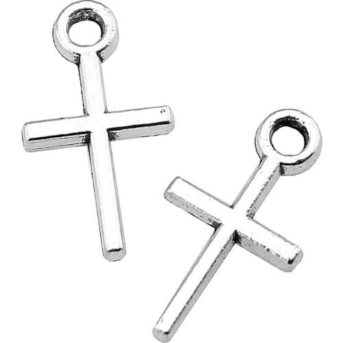 WYSIWYG 20pcs 18x10mm Mini Cross Pendants Charms Cross Small Pendants Small Cross DIY For Jewelry Making