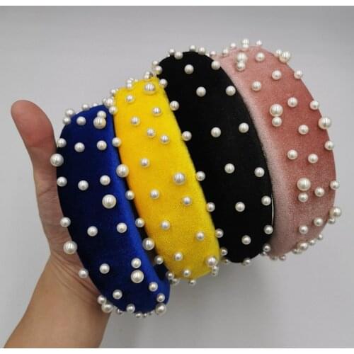 H:HYDE Korean Pearl Headband for Women Bezel Simple Hair Loop Women Hairband Fashion Headwear Girls Hair Accessories