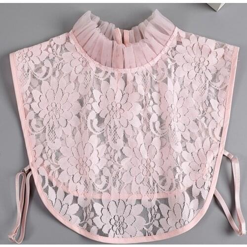 Woman Fake Collars Decoration Lace Stand False Collar Tie Costume Fake Collar Soft Female Half BLuz Detachable Collar Adjustable