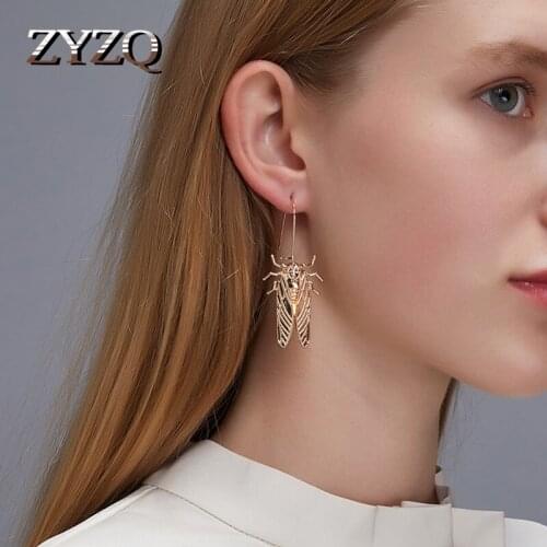 ZYZQ Neo-gothic couple insect earrings punk style gold Zen Drop Dangle Earring Personality Street Rock Earrings For Boyfriend