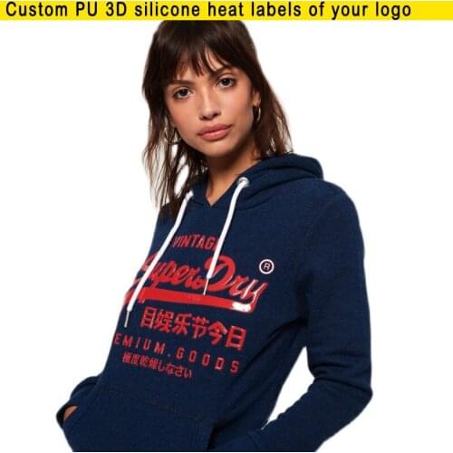 10pcs a lot 3D silicone fabric heat transfer print Label diy Clothes patches Washable Printing Stickers Custom YOUR logo