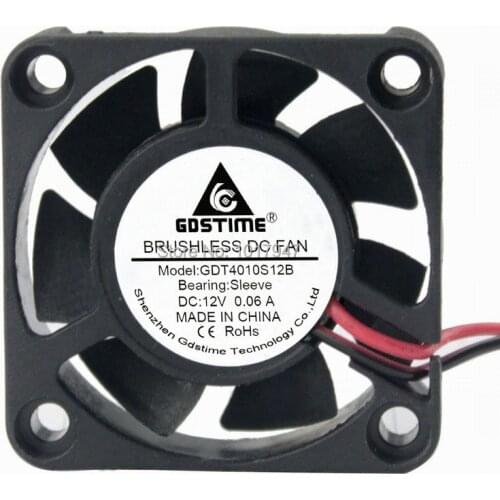 100 PCS lot Gdstime DC 40x40x10mm 40mm 4010 2pin 12V Micro Brushless Cooler Cooling Fan