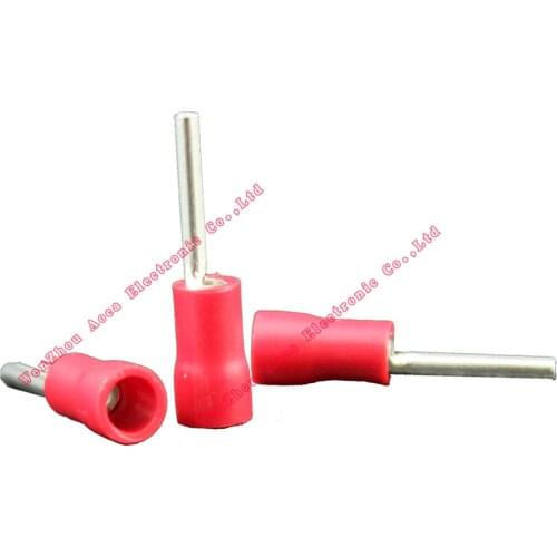 1000pc PTV1.25-10 Insulated Pin Terminals Electrical Splice Crimp Connector Auto Wiring Insulated pin wire Terminals electricity