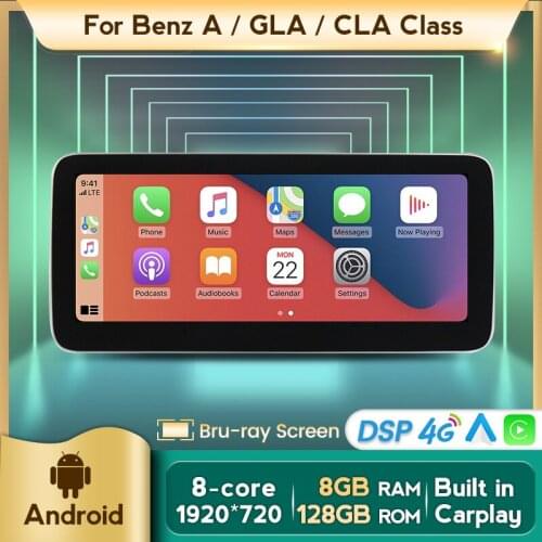1920*720 Blu-ray Wireless Carplay Android Car GPS Navigation Multimedia Player For Mercedes Benz A W176 CLA C117 X117 GLA X156