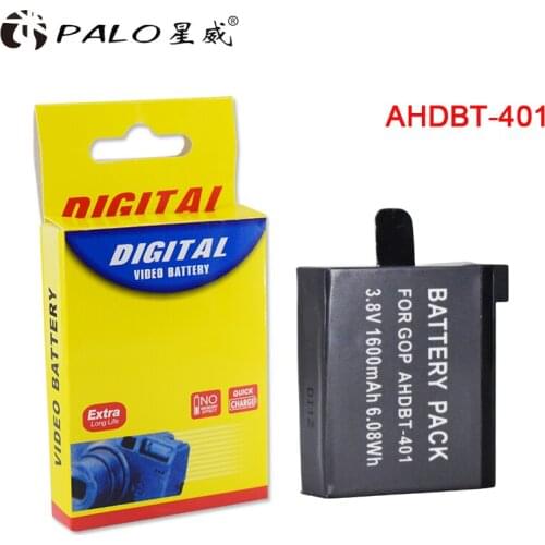 AHDBT 401 Battery 1600mAh 3.7V for GoPro Hero4 AHDBT-401 AHDBT401 Digital Camera Batteries for GoPro 4 HD Hero 4 Batteries