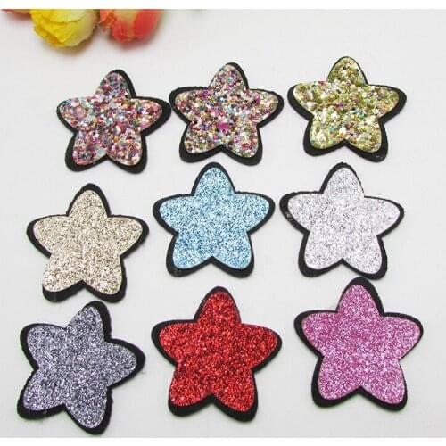 30pcs/lot Diy craft accessory Handmade applique star patch for clothes shiny star applique