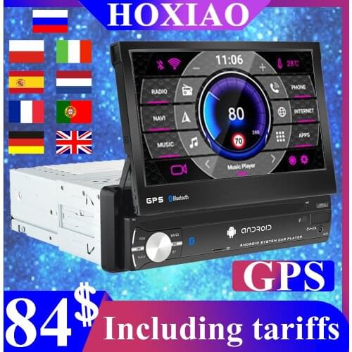 Duty free 7 inch 1DIN Android car radio GPS navigation Bluetooth rear view camera car radio video player Android stereo audio FM