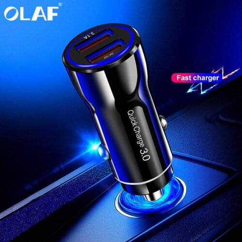 Olaf Car Charger Quick Charge 3.0 2.0 Mobile Phone Charger Fast Car Charger for iPhone XS Max Samsung 2 Port USB Phone Chargers