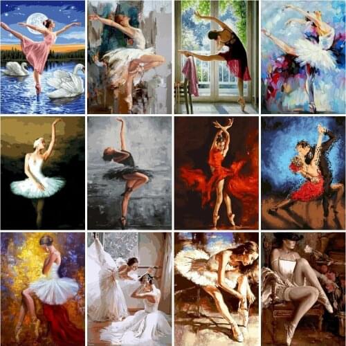 AZQSD Paint By Numbers For Adults Girl Ballet Unique Gift For Children Diy Painting By Numbers Portrait Decor For Home