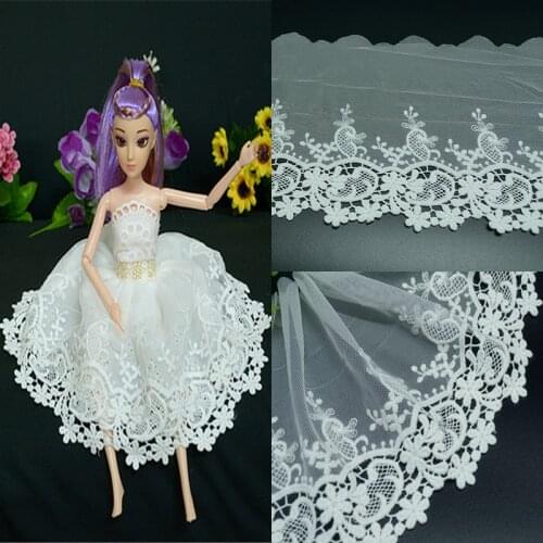 Off-white Exquisite Water-soluble Cotton Embroidery Lace Trim Fabric Material Clothes Accessories Width 15cm 5Yds/lot