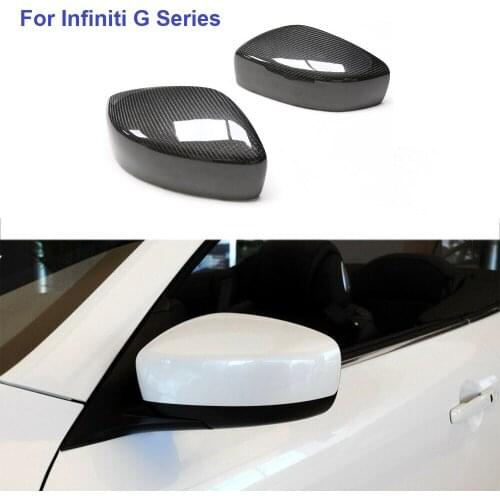 Dry Carbon Fiber Side Mirror Covers Cap Fit For Infiniti G Series G25 G35 G37 2009-2014 Replacement Style&Add On Style