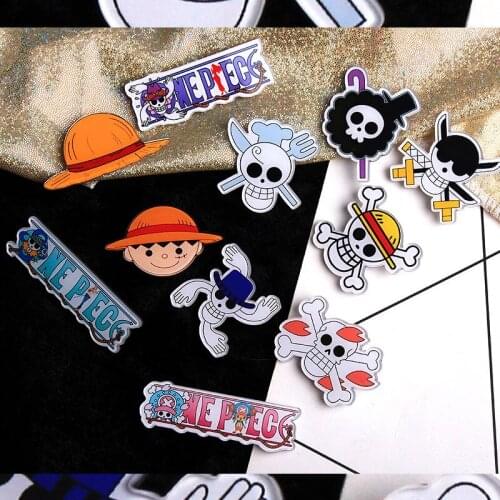 COSTAR One-Piece Brooch Ace Luffy Queen Medal Chopper Straw Hat Logo Badge