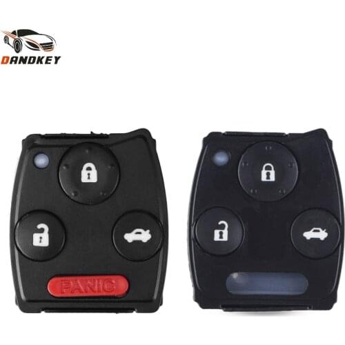 Dandkey For Honda Accord Sedan Civic CRV Pilot Car Key Shell Rubber Pad Kit Remote Key Pad 2/3/4 Buttons Car Case Cover Fob Key