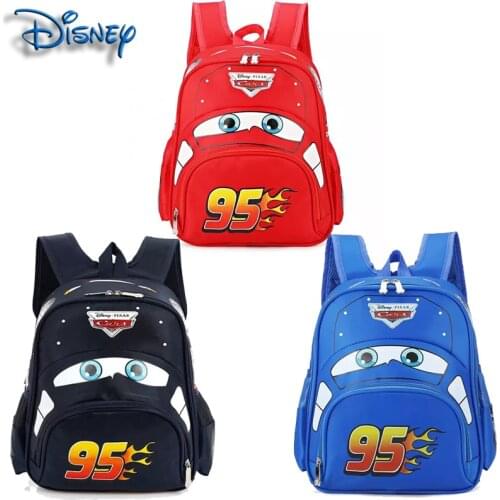 Disney plush car childrens backpack boys and girls McQueen handbag school bag cartoon school bag books student school bag