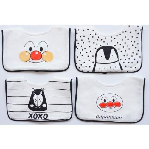 Ins Korean version baby bib baby cotton saliva towel waterproof baby bib 0-12 years old cartoon bib