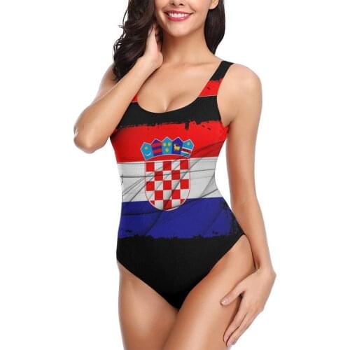 Croatia Flag Exotic Bikinis Women Swimsuit Low Waist quick drying Women Sports bathing suit SwimSuit M1