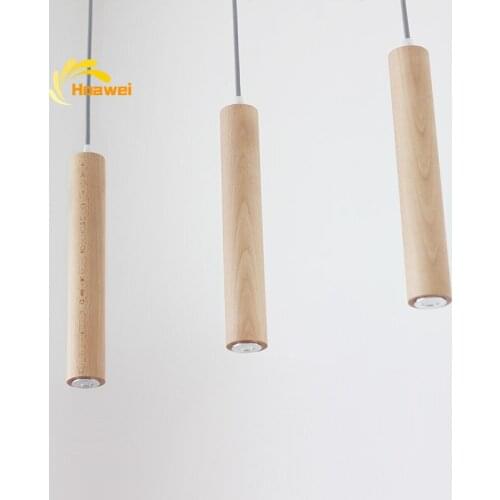 Modern Wood LED Pendant Lights Lighting Restaurant Cafe Pendant Lamp Dinning Room Walnut Beech Minimalist Kitchen Hanging Lamp