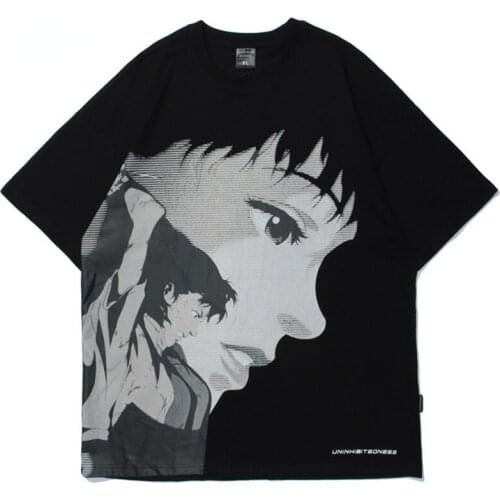 Oversize T Shirt Men 2021 Streetwear Harajuku Anime Girl Print T-Shirt Hip Hop Spring Summer Short Sleeve Tee Cotton Loose Bts