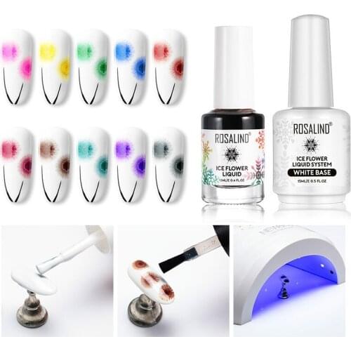 Nail Gel Polish Lacquer For Manicure Hybrid Varnishes Soak Off Ice Flower Nail Primer Blooming Semi Permanent Nail Art