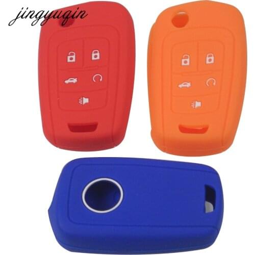 Jingyuqin 10pcs Silicone Key Case Cover 5 Button for GMC Buick Lacrosse Regal Opel for Chevrolet Equinox Camaro AVEO Impala