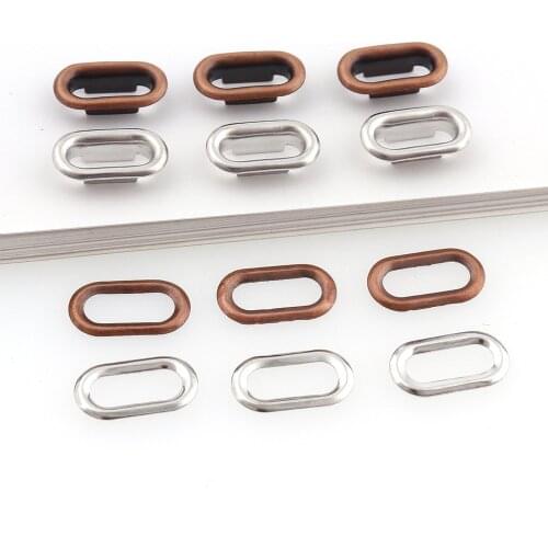 200sets Brass Oval Eyelets With Grommets Red copper 10mm for Leathercraft DIY Scrapbooking Shoes Cap Bag Tags Clothes Accessory