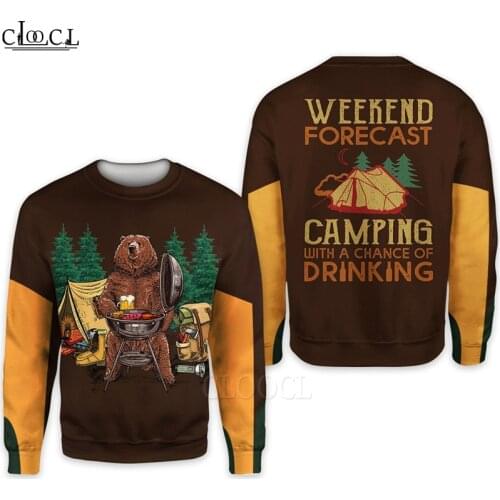 HX Weekend Forecast Drinking Camping 3D Print Men Hoodies Sweatshirt Unisex Streetwear Zip Pullover Tracksuits Drop Shipping