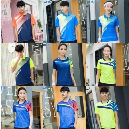 New Badminton shirts Men , sport shirt Tennis shirts Male ,women table tennis tshirt , Quick dry Fitness sports training tshirts