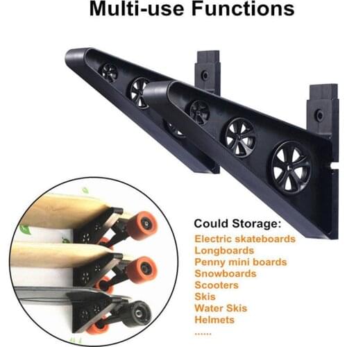 Skateboard Wall Mount Hanger Rack Storage Clip Fit All Size Skateboard