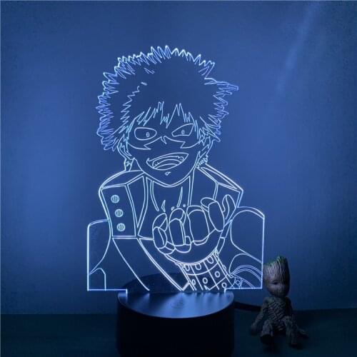 3D Lamp Night Light Anime My Hero Academia Bakugou Katsuki Fist Touch Sensor LED Figure Colors Bedroom Decoration Nightlight