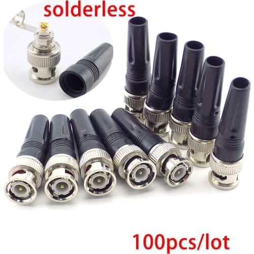 100x Wholesale Bnc Connector Male For Twist-On Coaxial Rg59 Cable Bnc Male Surveillance Security System Cctv Accessories