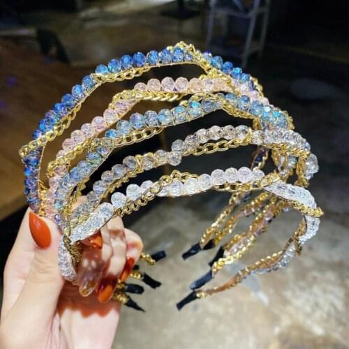 New Rhinestone Twist Alloy Hairbands Handmade Luxury Headband Crystal Hairband Sparkly Fashion Women Hair Accessories