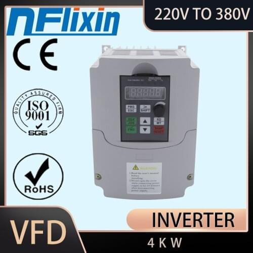 VFD 4KW/5.5kw Converter 220V to 3P-380V Output Low Boost Frequency Inverter