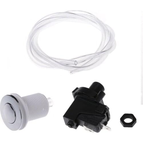 200-250V 16A Bath Tub Spa Waste Garbage Disposal Self-Lock Air Switch Push Button Air Hose #1A30297