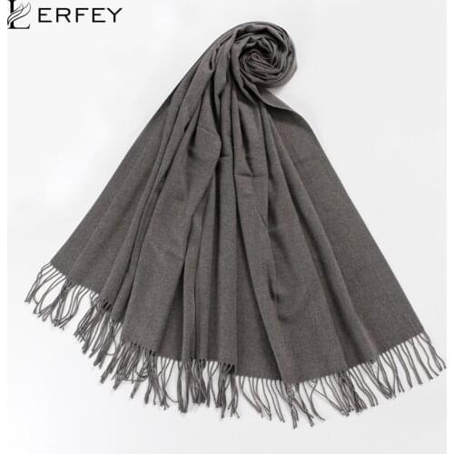 LERFEY Women Scarf Soild Autumn Winter Cashmere Scarves Pashmina Tassels Warmer Lady Long Shawls Wraps Bandana