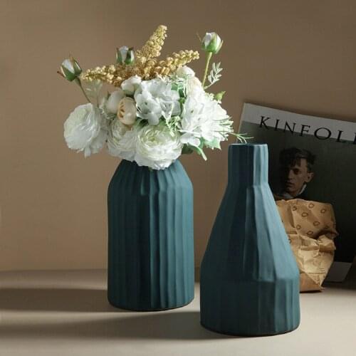Modern Vase Geometric Architectural Style Home Decorations Flower Holder Ornaments Home Decor Nordic Vases Ceramic Decor