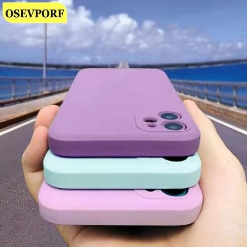 Thin Soft Square Edge Phone Case For iPhone 12 11 Pro Max XS X XR 6 6S 7 8 Plus 12 Mini SE 2020 Liquid Silicone Designer Coque
