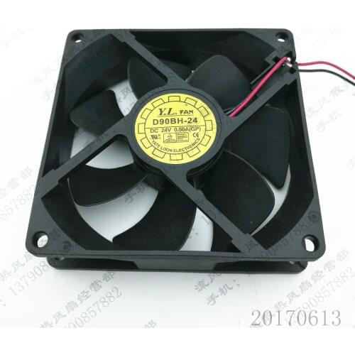 Y.L FAN D90BH-24 DC 24 V0.19A, 90x90x25mm 2-Wire Server Cooling Fan