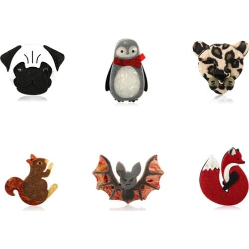 Blucome Handmade Acrylic Animals Shape Brooches Corsage Suit Pins For Women Kids Clothing Dress Brooch Accessories Amazing Price