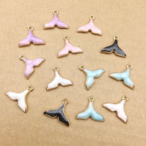 10pcs 16x17mm the tail charm for jewelry making fashion charm earring pendant fish tail charms enamel charm