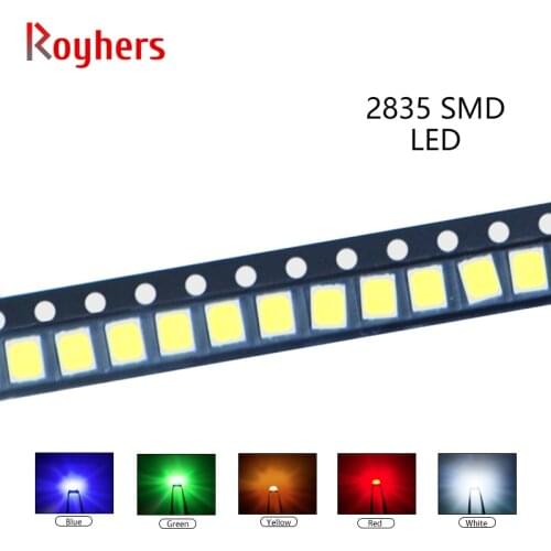 100pcs 2835 SMD LED White Red Yellow Blue Green Orange Purple RGB High Light Emitting Diode Kit PCB DIY